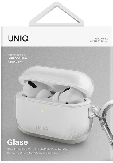 UNIQ Glase Dėklas AirPods Pro 2 gen glossy clear