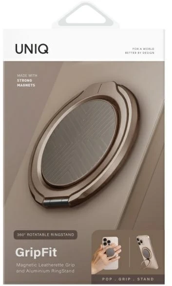 UNIQ Gripfit 360 magnetinis laikiklis ir atramėlė; magnetinis laikiklis flint pilkos spalvos
