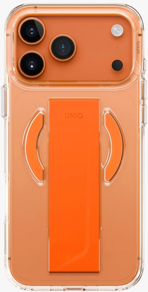 „Uniq Heldro Air“ dėklas, skirtas „iPhone 17 Pro Max“ su magnetiniu įkrovimu – oranžinis