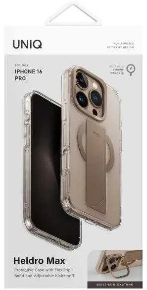UNIQ Heldro Max Apple iPhone 16 Pro 6.3″ Magclick Charging dėklas auksinis taupe auksinis