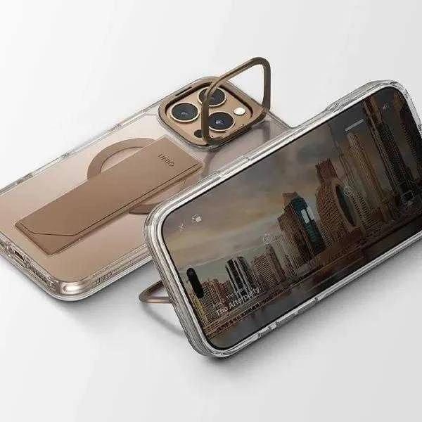 UNIQ Heldro Max Apple iPhone 16 Pro 6.3″ Magclick Charging dėklas auksinis taupe auksinis