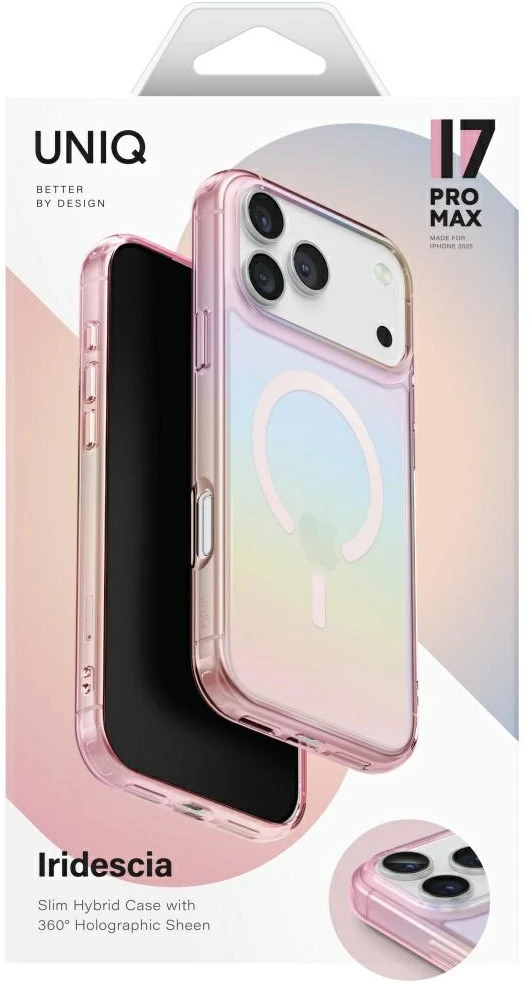 UNIQ Iridescia dėklas for Apple iPhone 17 Pro Max Magclick Charging rožinės spalvos prism