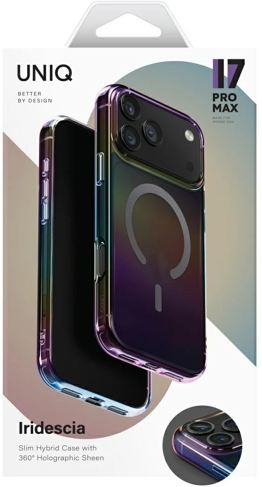UNIQ Iridescia dėklas skirtas Apple iPhone 17 Pro Max Magclick Charging midnight quartz