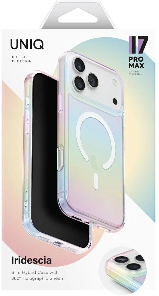 UNIQ Iridescia Dėklas, skirtas iPhone 17 Pro Max, MagClick įkrovimas, holo quartz