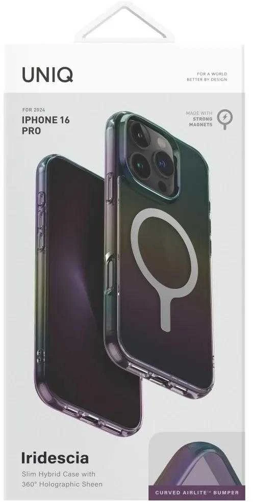Uniq Iridescia Magclick įkrovimo dėklas, skirtas iPhone 16 Pro - Juodas