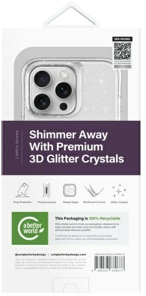 UNIQ LifePro Xtreme Apple iPhone 16 Pro 6.3″ Magclick Charging Dėklas skaidrus/Tinsel Lucent