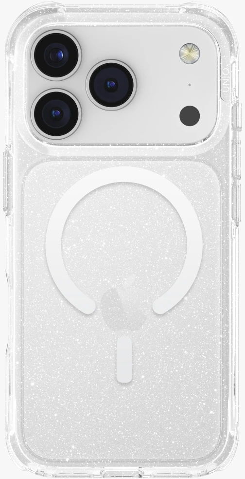 UNIQ LifePro Xtreme Dėklas Apple iPhone 17 Pro Magclick Charging skaidrus/Glitter