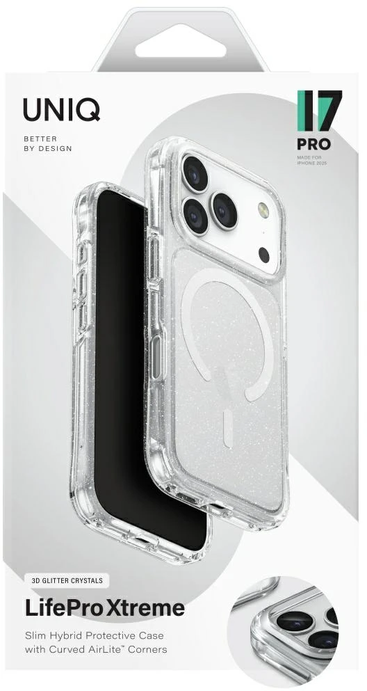 UNIQ LifePro Xtreme Dėklas iPhone 17 Pro Magclick Charging skaidrus/blizgus