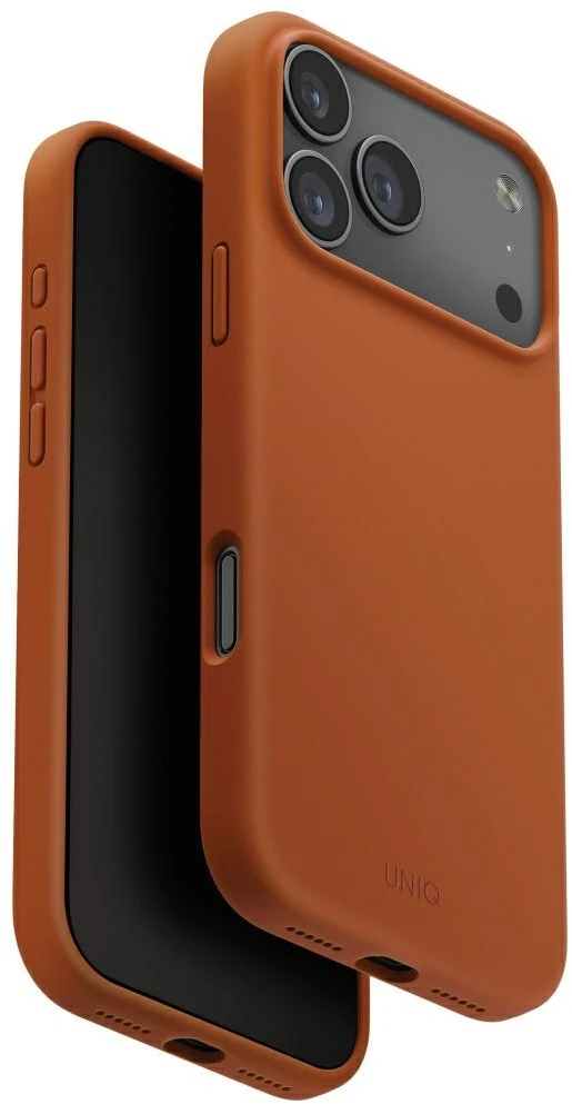 UNIQ Lino dėklas skirtas Apple iPhone 17 Pro Max Magclick Charging oranžinės spalvos