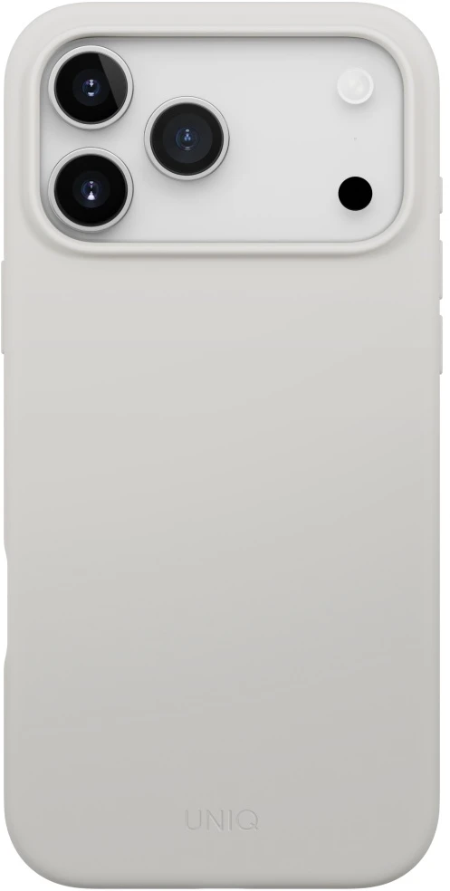 UNIQ Lino dėklas skirtas iPhone 17 Pro Max Magclick Charging šviesiai pilkas