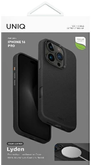 UNIQ Lyden Apple iPhone 16 Pro 6.3″ Magclick Charging Dėklas juodos spalvos/Dallas juodos spalvos