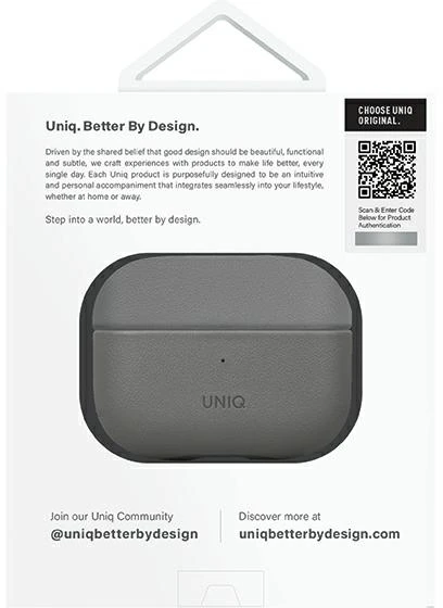 UNIQ Lyden DS AirPods Pro 2 gen (2022/2023) dėklas pilkos spalvos-juodos spalvos/charcoal pilkos spalvos-juodos spalvos