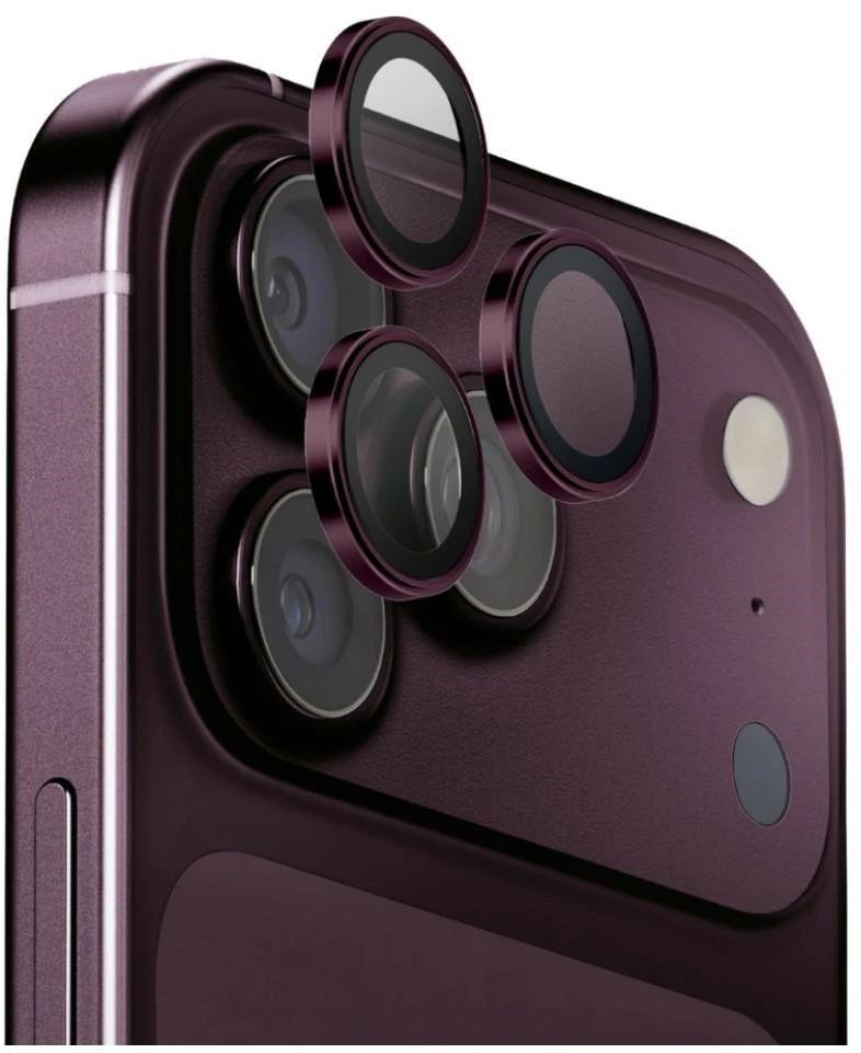 UNIQ Optix AluGuard (DX2) fotoaparato objektyvo apsauga, skirta iPhone 18 Pro / iPhone 18 Pro Max, bordo spalvos