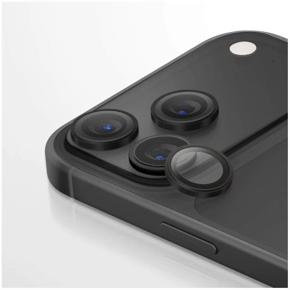 UNIQ Optix AluGuard (DX2) fotoaparato objektyvo apsauga, skirta iPhone 18 Pro / iPhone 18 Pro Max, juoda