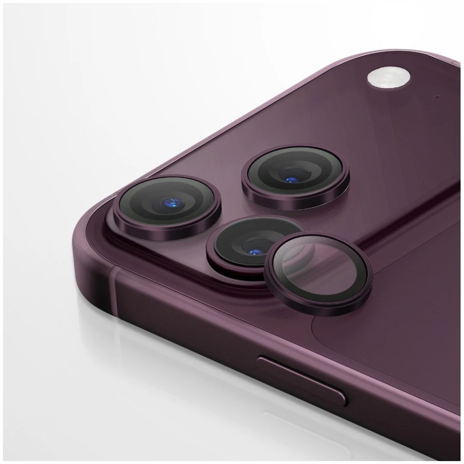 UNIQ Optix AluGuard (DX2) fotoaparato objektyvo apsauga, skirta iPhone 18 Pro / iPhone 18 Pro Max, bordo spalvos