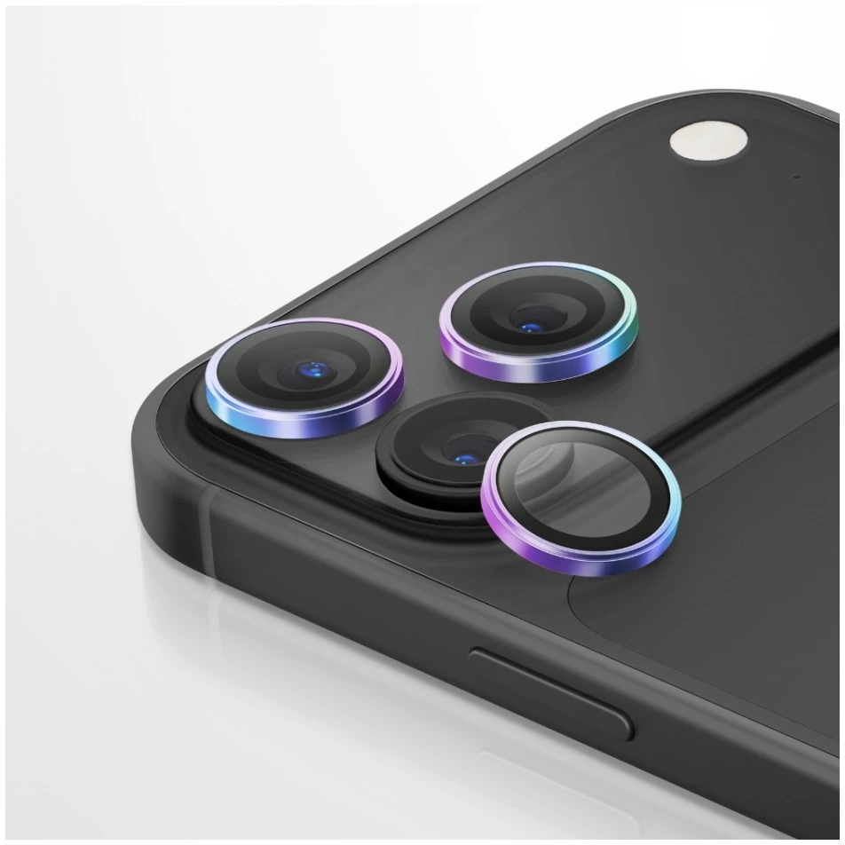 UNIQ Optix AluGuard (DX2) fotoaparato objektyvo apsauga, skirta iPhone 18 Pro / iPhone 18 Pro Max, vaivorykštinė