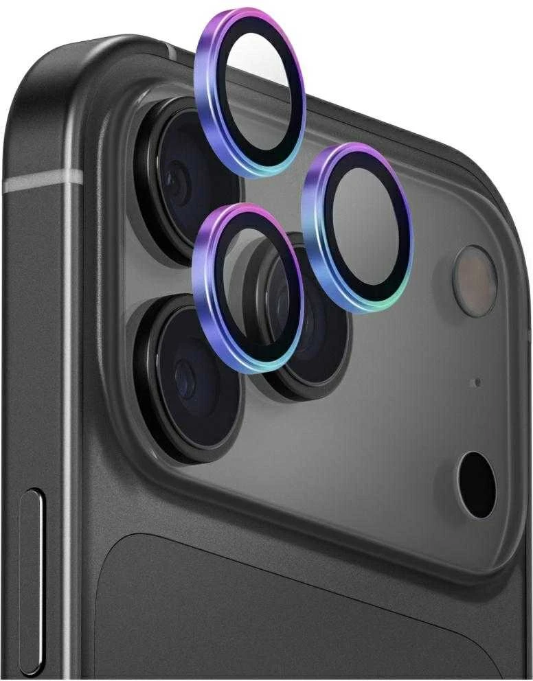 UNIQ Optix aliuminio kameros objektyvo apsauginis sijonas Apple iPhone 17 Pro / Apple iPhone 17 Pro Max su opalo aplikatoriumi
