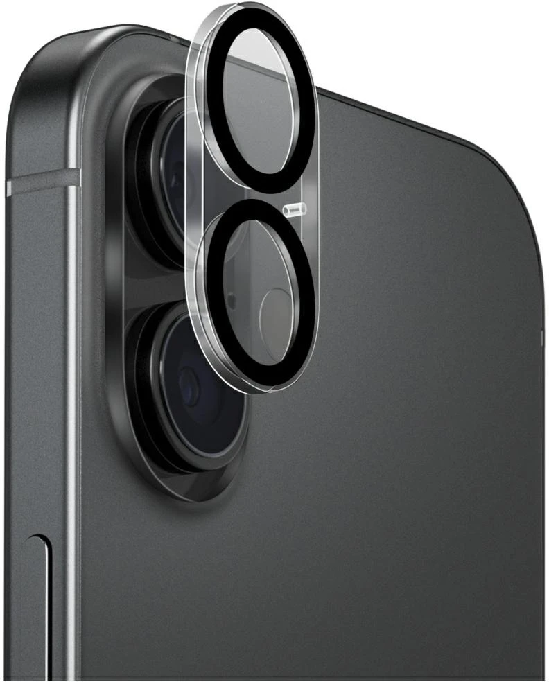 UNIQ Optix Clearshield Frameguard fotoaparato objektyvo apsauga, skirta iPhone 17, skaidri, su aplikatoriumi