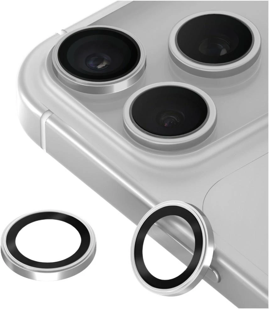 UNIQ Optix Prime fotoaparato objektyvo apsauga, skirta iPhone 18 Pro / iPhone 18 Pro Max, sidabrinė, su aplikatoriumi