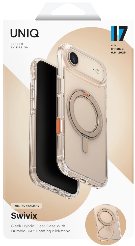 UNIQ Swivix dėklas skirtas iPhone Air 360 besisukantis stovas auksinis