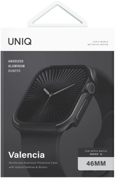 UNIQ Valencia dėklas Watch Series 46mm midnight juodos spalvos