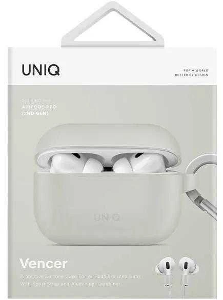 UNIQ dėklas Vencer AirPods Pro 2 gen.silikoninis (2022/2023) pilkos spalvos