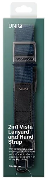 UNIQ Vista universal phone lanyard 2in1 navy mėlynas/deep navy