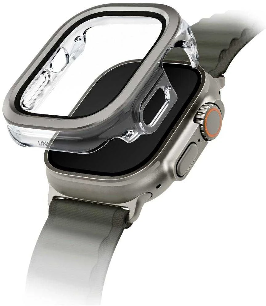 Dėklas UNIQ Voute for Apple Watch Ultra 49mm tempered glass sidabrinis
