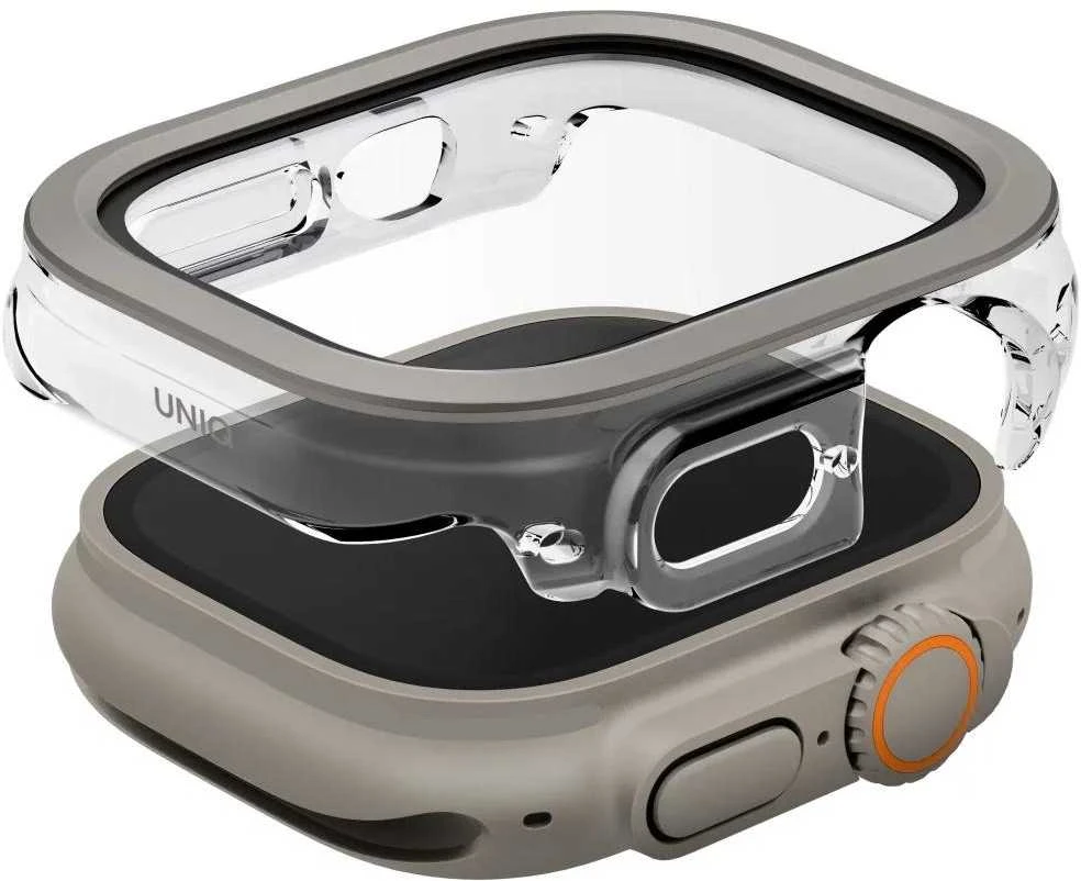 Dėklas UNIQ Voute for Apple Watch Ultra 49mm tempered glass sidabrinis