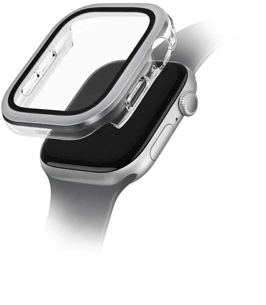 Dėklas UNIQ Voute for Apple Watch Series 10 / 11 46mm tempered glass sidabrinis