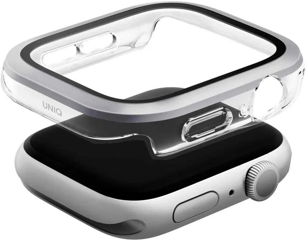 Dėklas UNIQ Voute for Apple Watch Series 10 / 11 46mm tempered glass sidabrinis