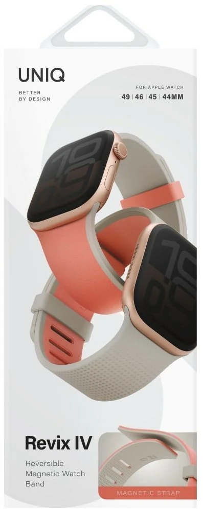 UNIQ laikrodžio apyrankė Revix IV Premium Apple Watch 49/46/45/44mm Edition Reversible Magnetic rožinės spalvos-beige