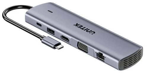 UNITEK D1113BGY01 sąsajos šakotuvas 2 x USB 3.2 Gen 2 (3.1 Gen 2) Type-C 1000 Mbit/ai Pilka