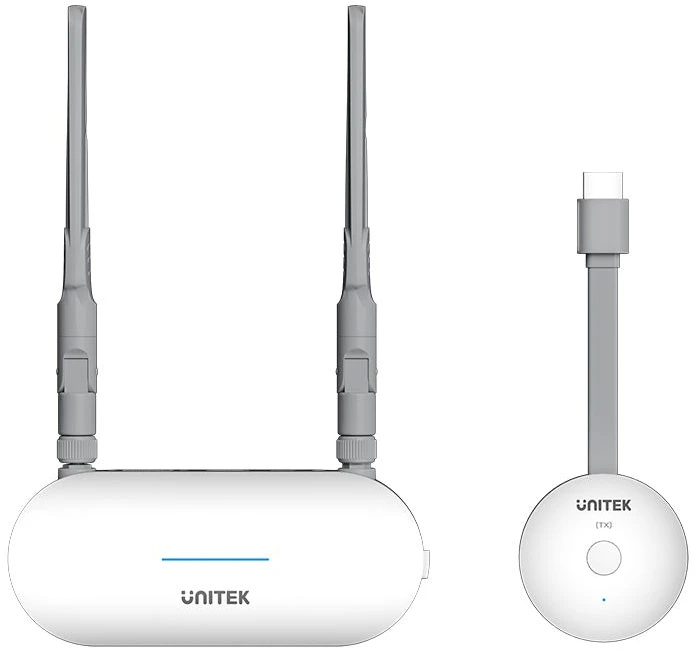 Unitek belaidžio HDMI siųstuvo ir imtuvo diapazonas iki 50m, balta