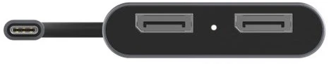 UNITEK V1404A vaizdo kabelio adapteris 0,15 m C tipo USB 2 x DisplayPort Pilka