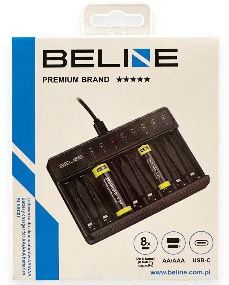 Universalus AA/AAA baterijų įkroviklis Beline