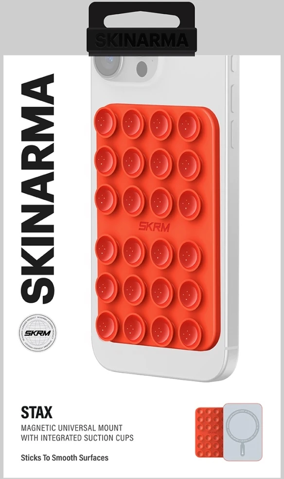Universalus siurbtukas Skinarma Stax MagSafe telefonui, oranžinis