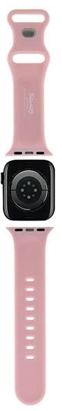 Hello Kitty apyrankė HKAWLSCHBLP Apple Watch 42/44/45/49mm rožinės spalvos apyrankė Silicone Kitty Head