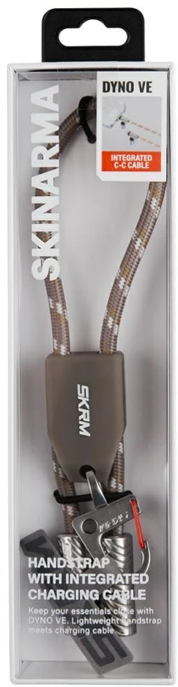 Universalus riešo dirželis 2 viename laidas „Skinarma Dyno Ve USB-C/USB-C“ smėlio spalvos