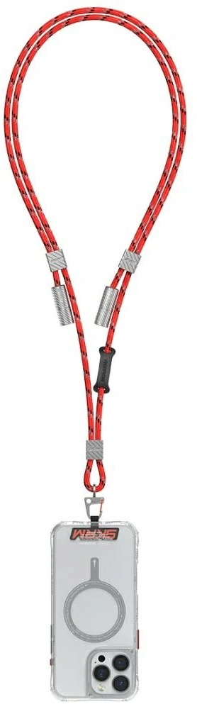 Universalus telefono dirželis kabelis 2in1 Skinarma Dyno Ve USB-C/USB-C raudonas