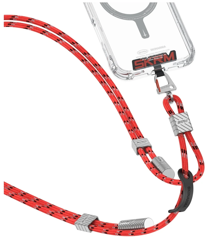 Universalus telefono dirželis kabelis 2in1 Skinarma Dyno Ve USB-C/USB-C raudonas
