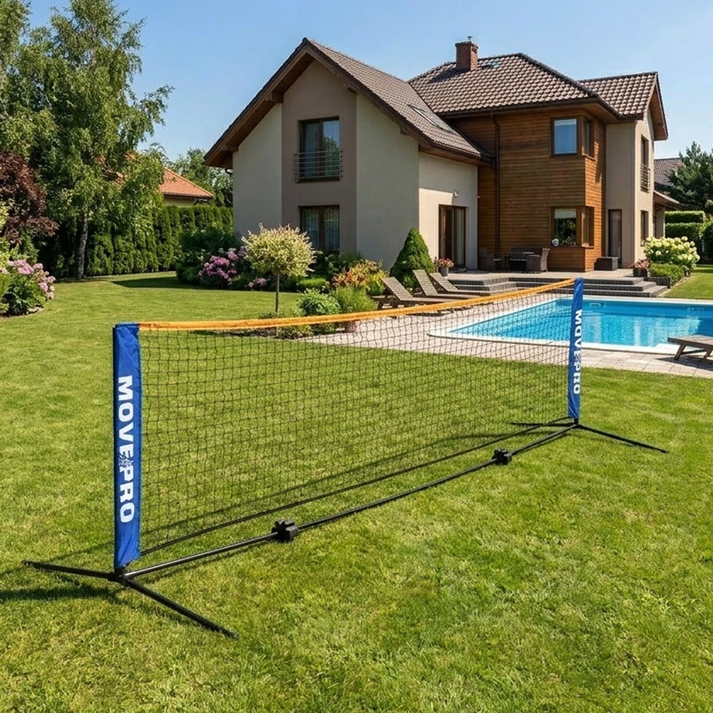 Universalus 305×140 cm 3-in-1 reguliuojamas tinklas badmintonui, tinkliniui ir tenisui su krepšiu, MOVEPRO