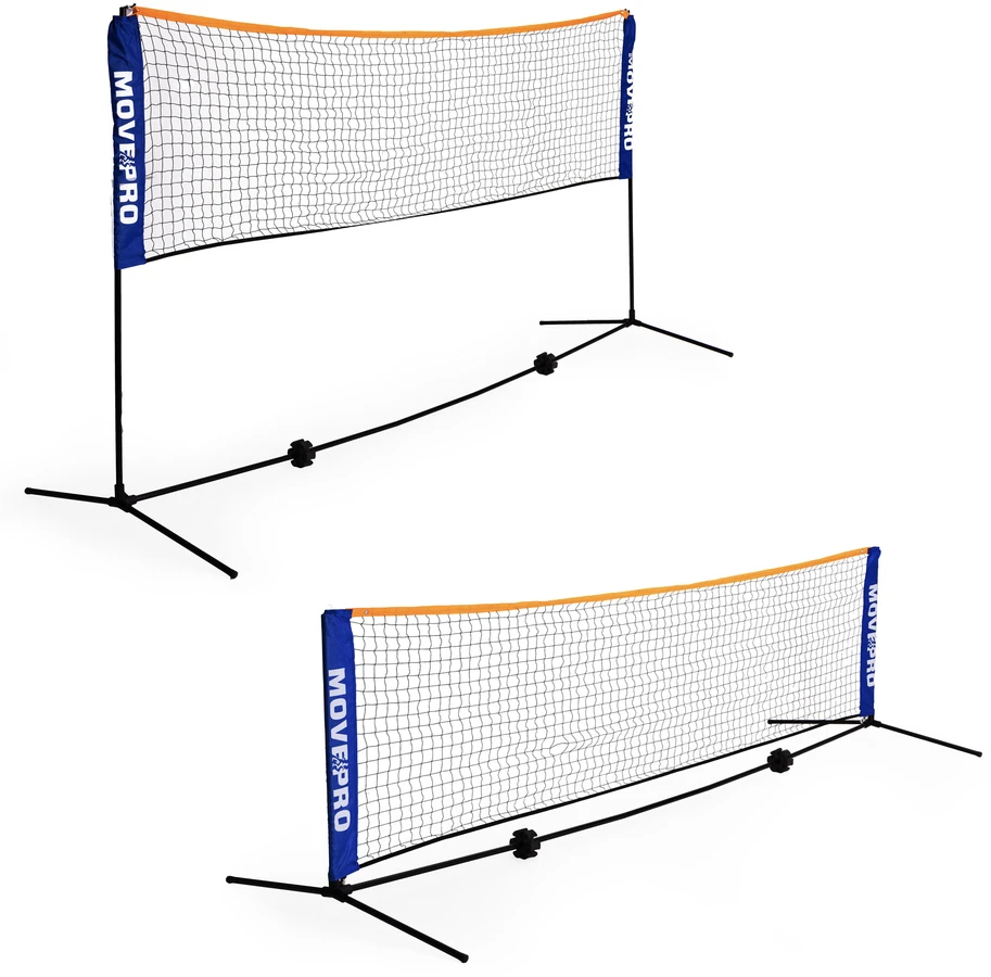 Universalus 305×140 cm 3-in-1 reguliuojamas tinklas badmintonui, tinkliniui ir tenisui su krepšiu, MOVEPRO