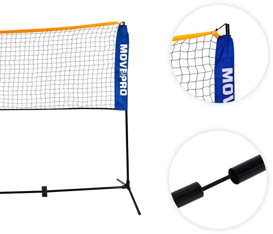 Universalus 305×140 cm 3-in-1 reguliuojamas tinklas badmintonui, tinkliniui ir tenisui su krepšiu, MOVEPRO