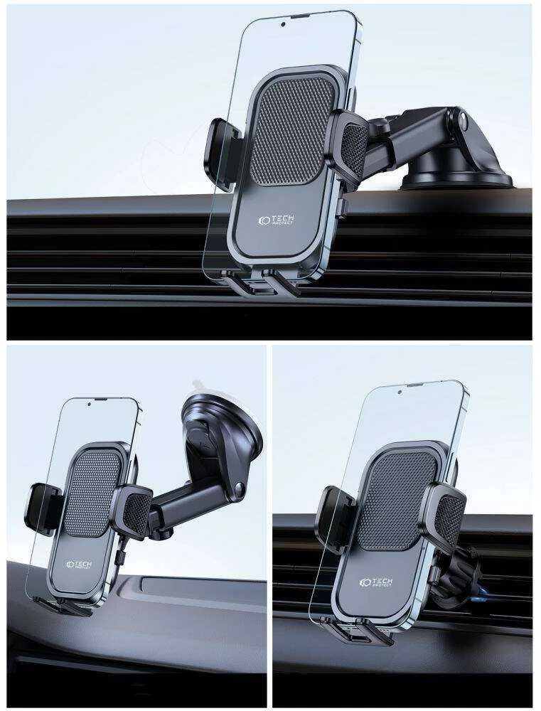 Universalus automobilinis telefono laikiklis for Dashboard / Air Vent Tech-Protect V6 juodos spalvos