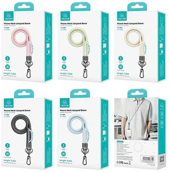 USAMS Universal phone lanyard 1.2m rožinės spalvos ZB282GS03 (US-ZB282)
