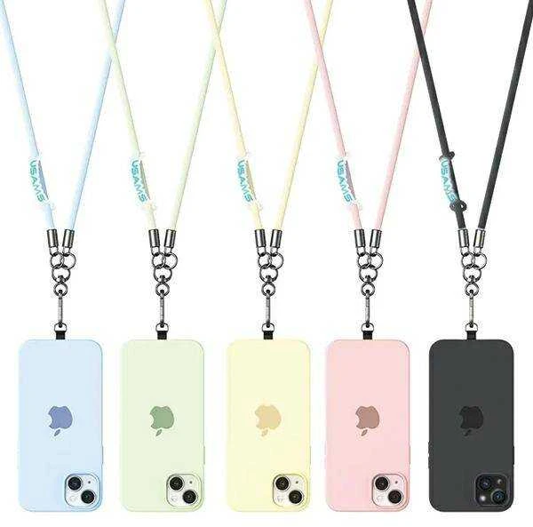 USAMS Universal phone lanyard 1.2m rožinės spalvos ZB282GS03 (US-ZB282)