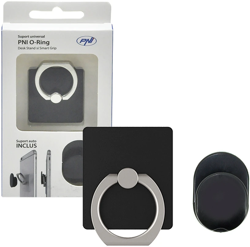 Universalus laikiklis PNI O-Ring, stalo stovas ir „Smart Grip“, juodas, komplekte yra automatinis laikiklis