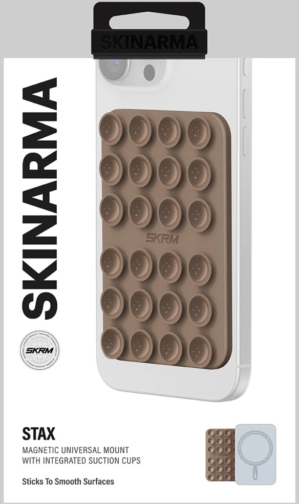 Universalus siurbtukas Skinarma Stax MagSafe telefonui, šampaninės spalvos