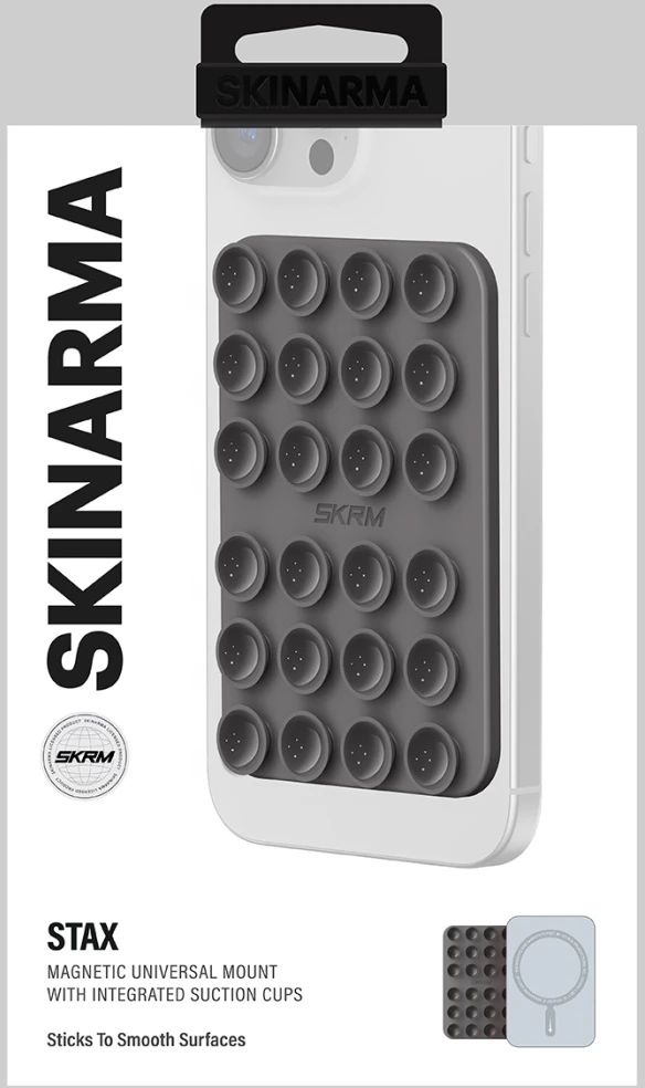 Universalus siurbtukas Skinarma Stax MagSafe telefonui, dūminės spalvos